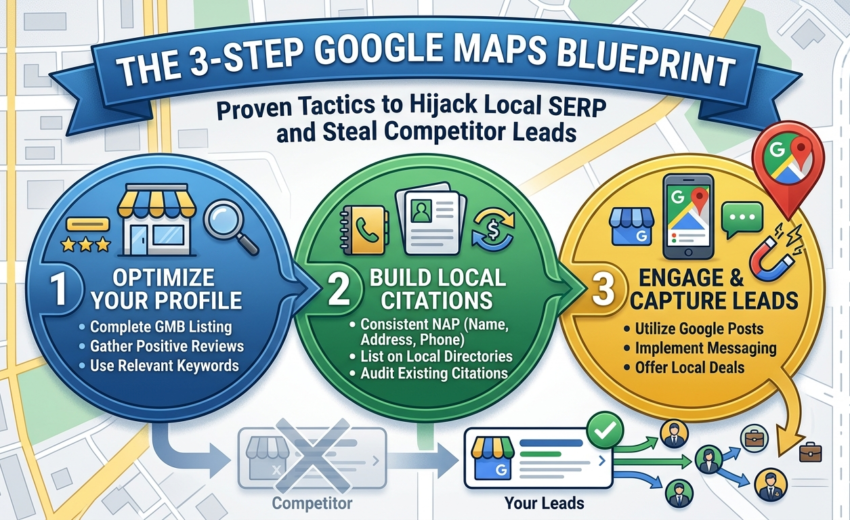 The 3-Step Google Maps Blueprint: Proven Tactics to Hijack Local SERP and Steal Competitor Leads