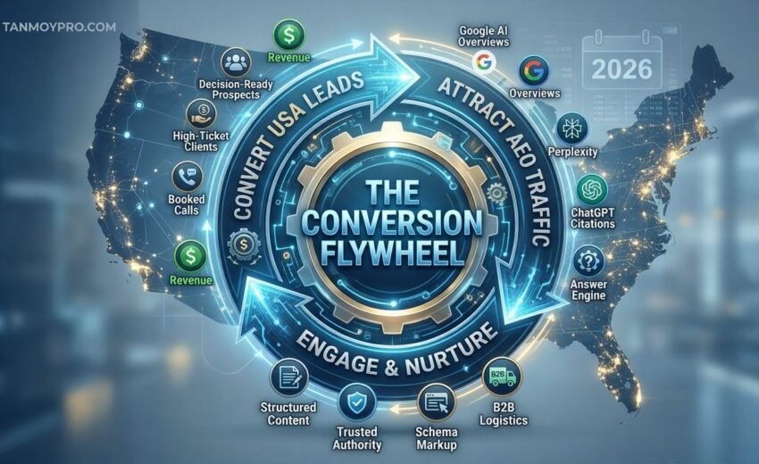 The Conversion Flywheel: How to Turn AEO Traffic into High-Value USA Leads in 2026
